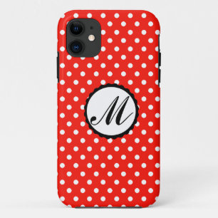 Colourful Dots Custom Monogram iphone case red