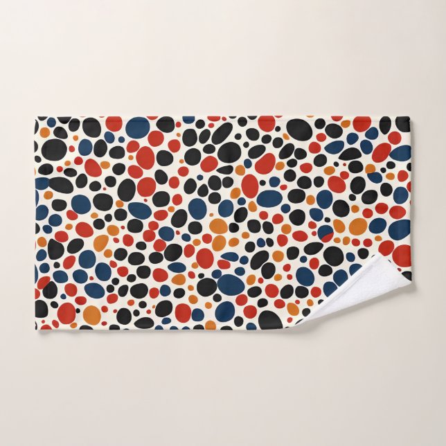 Colourful dots design  bath towel set (Hand Towel)