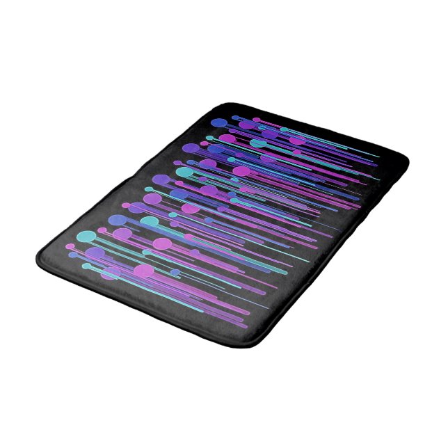 Colourful Dots & Drips Bath Mat (Angled)