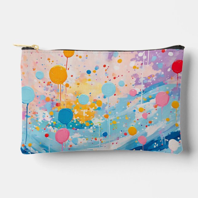 Colourful Dots Drips Splatters Accessory Pouch (Front)