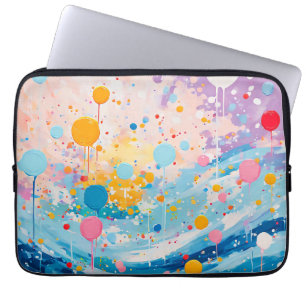 Colourful Dots Drips Splatters Laptop Sleeve