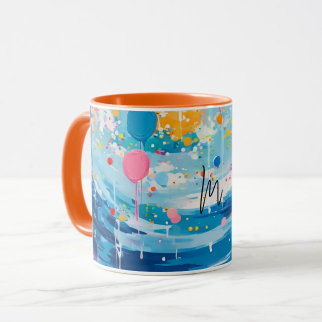Colourful Dots Drips Splatters Mug (Front Left)
