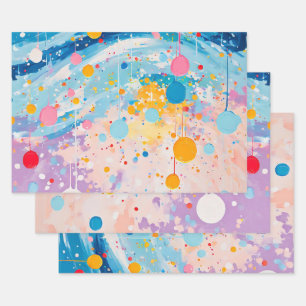 Colourful Dots Drips Splatters Scrapbook Paper