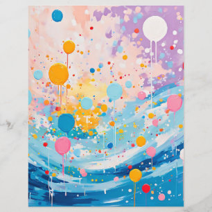 Colourful Dots Drips Splatters Scrapbook Paper