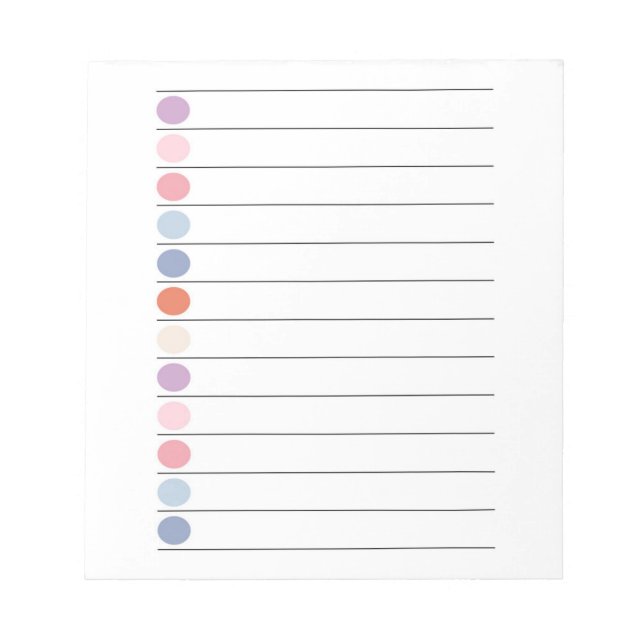 Colourful Dots Fun & Vibrant Stationery Notepad (Front)
