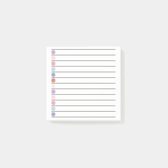 Colourful Dots Fun & Vibrant Stationery Post-it Notes (Front)
