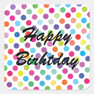 Colourful Dots - Happy Birthday Sticker