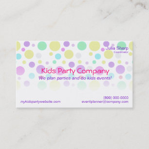 Colourful Dots Kids Party Event Store Business Card