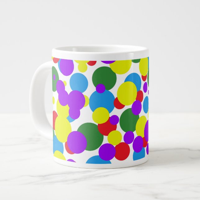 Colourful dots large coffee mug (Front Left)