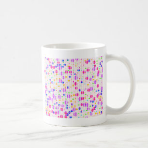 Colourful dots on pink coffee mug