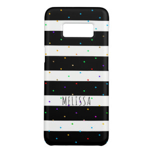 Colourful Dots Over Black & White Stripes Case-Mate Samsung Galaxy S8 Case