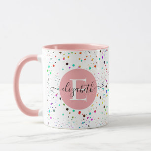Colourful dots personalised mug