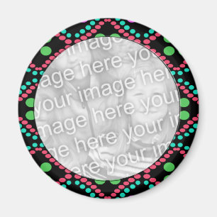 colourful dots photo frame magnet