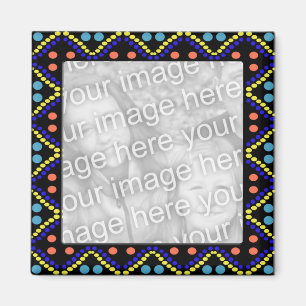 colourful dots photoframe magnet