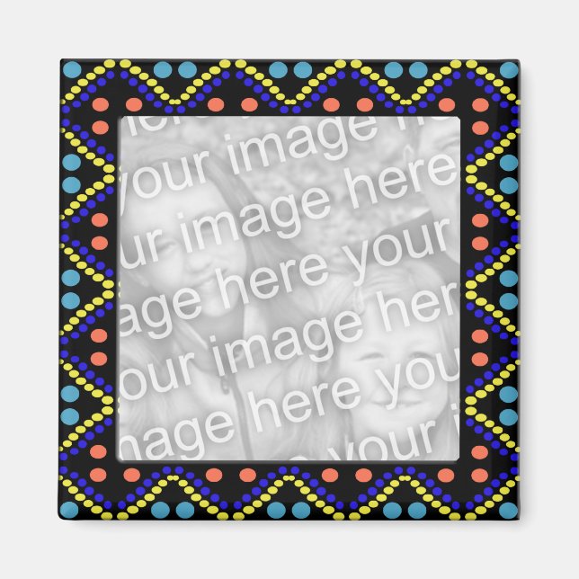 colourful dots photoframe magnet (Front)