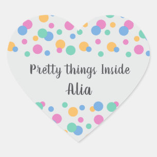 Colourful dots Pretty thing Inside Business packag Heart Sticker