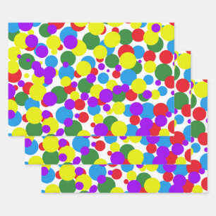 Colourful dots wrapping paper sheet