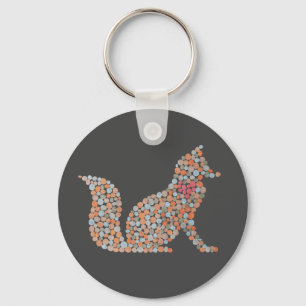 Colourful Dotted Fox Key Ring