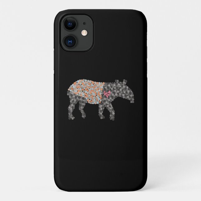Colourful Dotted Malayan Tapir Case-Mate iPhone Ca Case (Back)
