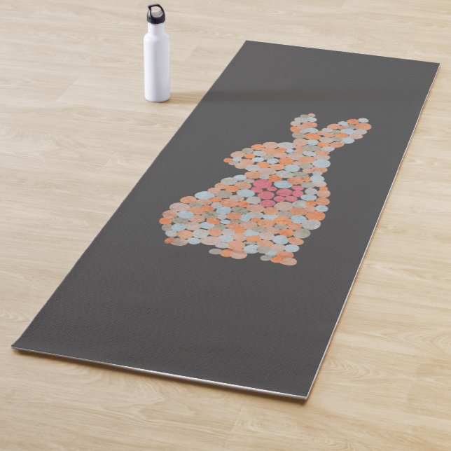 Colourful Dotted Rabbit Yoga Mat (In Situ)