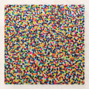 Colourful dotty art coaster