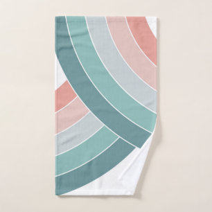 Colourful double arches in retro style bath towel set
