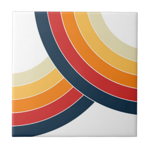 Colourful double arches in retro style ceramic tile