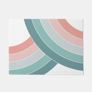 Colourful double arches in retro style doormat