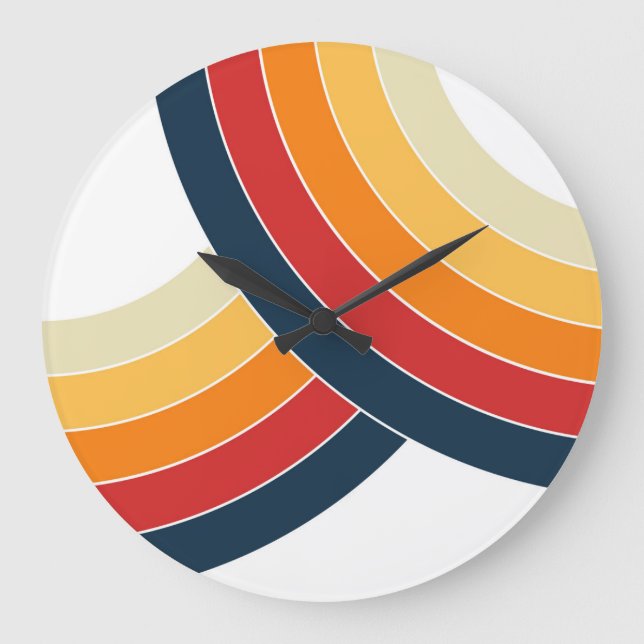 Colourful double arches in retro style large clock (Front)