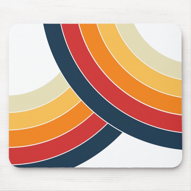 Colourful double arches in retro style mouse pad (Front)
