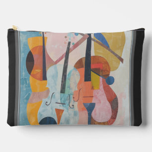 Colourful Double Bass Abstract Accessory Pouch