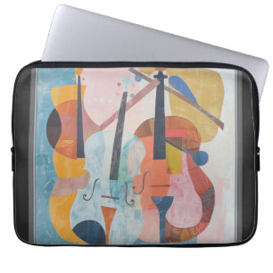 Colourful Double Bass Abstract Laptop Sleeve