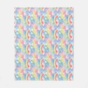 Colourful Double Rainbow and Clouds in the Sky Fleece Blanket