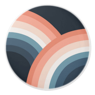 Colourful double retro style rainbow ceramic knob