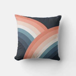 Colourful double retro style rainbow cushion