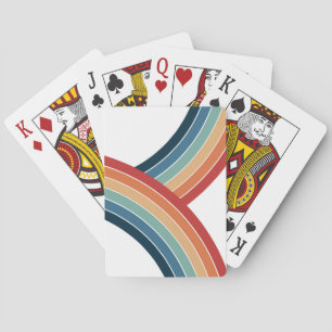 Colourful double retro style rainbow decoration playing cards