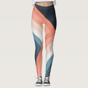 Colourful double retro style rainbow leggings