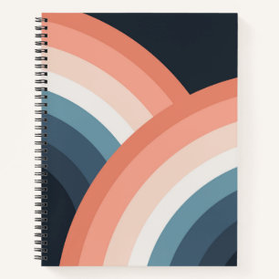 Colourful double retro style rainbow notebook
