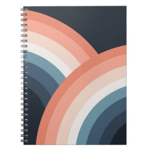 Colourful double retro style rainbow notebook