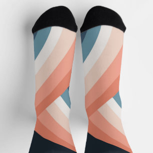 Colourful double retro style rainbow socks