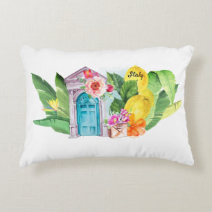 Colourful double-sided sunny Italy inspired Decorative Cushion