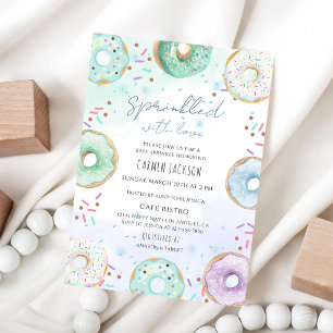 Colourful Doughnut Baby Sprinkle Invitation
