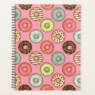 Colourful Doughnut Pattern Cute Sweet Treats Planner