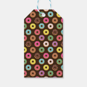 Colourful Doughnut Pattern In Chocolate Ceramic Ti Gift Tags