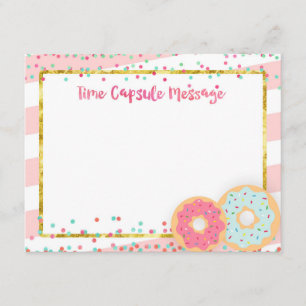 Colourful Doughnut Time Capsule Note Card Guestboo