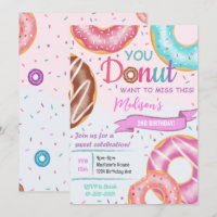 Colourful Doughnuts Birthday Invitation