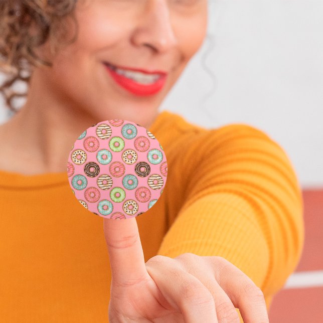 Colourful Doughnuts Classic Round Sticker (Creator Uploaded)