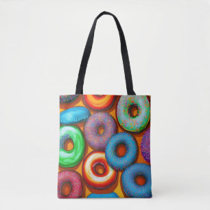 Colourful Doughnuts Orange Tote Bag