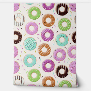Colourful Doughnuts Pattern Wallpaper