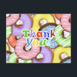 Colourful Doughnuts Sprinkles Thank You Postcard<br><div class="desc">Colourful Doughnuts with Sprinkles.</div>
